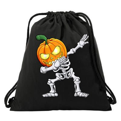 Halloween Boys Dabbing Skeleton Scary Pumpkin Jack O Lantern Drawstring Bag