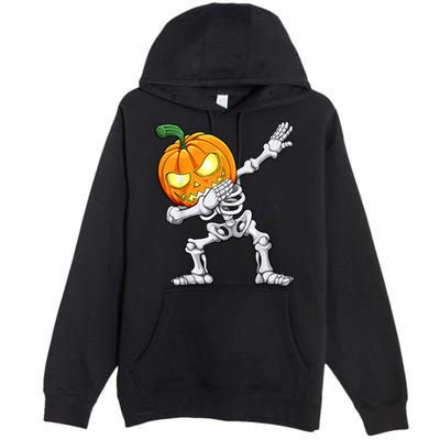 Halloween Boys Dabbing Skeleton Scary Pumpkin Jack O Lantern Premium Pullover Hoodie