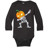 Halloween Boys Dabbing Skeleton Scary Pumpkin Jack O Lantern Baby Long Sleeve Bodysuit