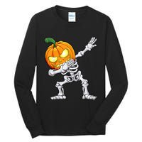 Halloween Boys Dabbing Skeleton Scary Pumpkin Jack O Lantern Tall Long Sleeve T-Shirt