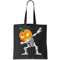 Halloween Boys Dabbing Skeleton Scary Pumpkin Jack O Lantern Tote Bag