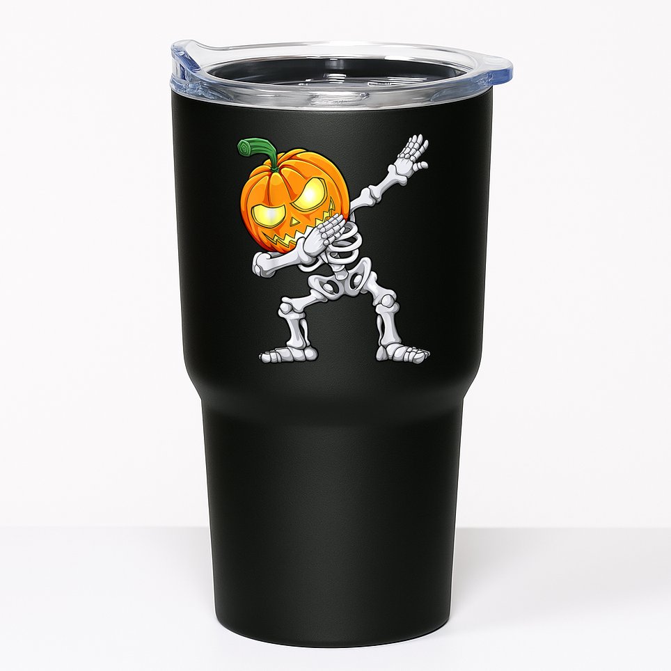 Halloween Boys Dabbing Skeleton Scary Pumpkin Jack O Lantern Tumbler