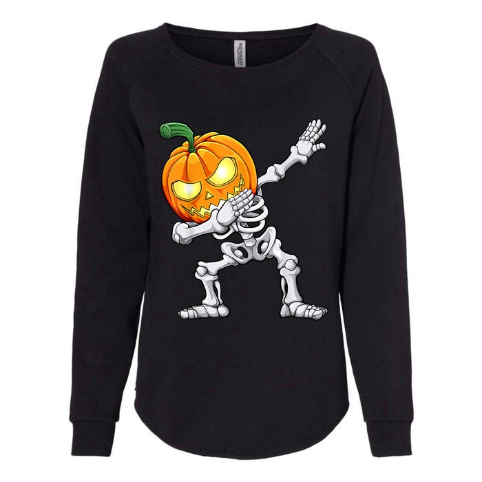 Halloween Boys Dabbing Skeleton Scary Pumpkin Jack O Lantern Womens California Wash Sweatshirt