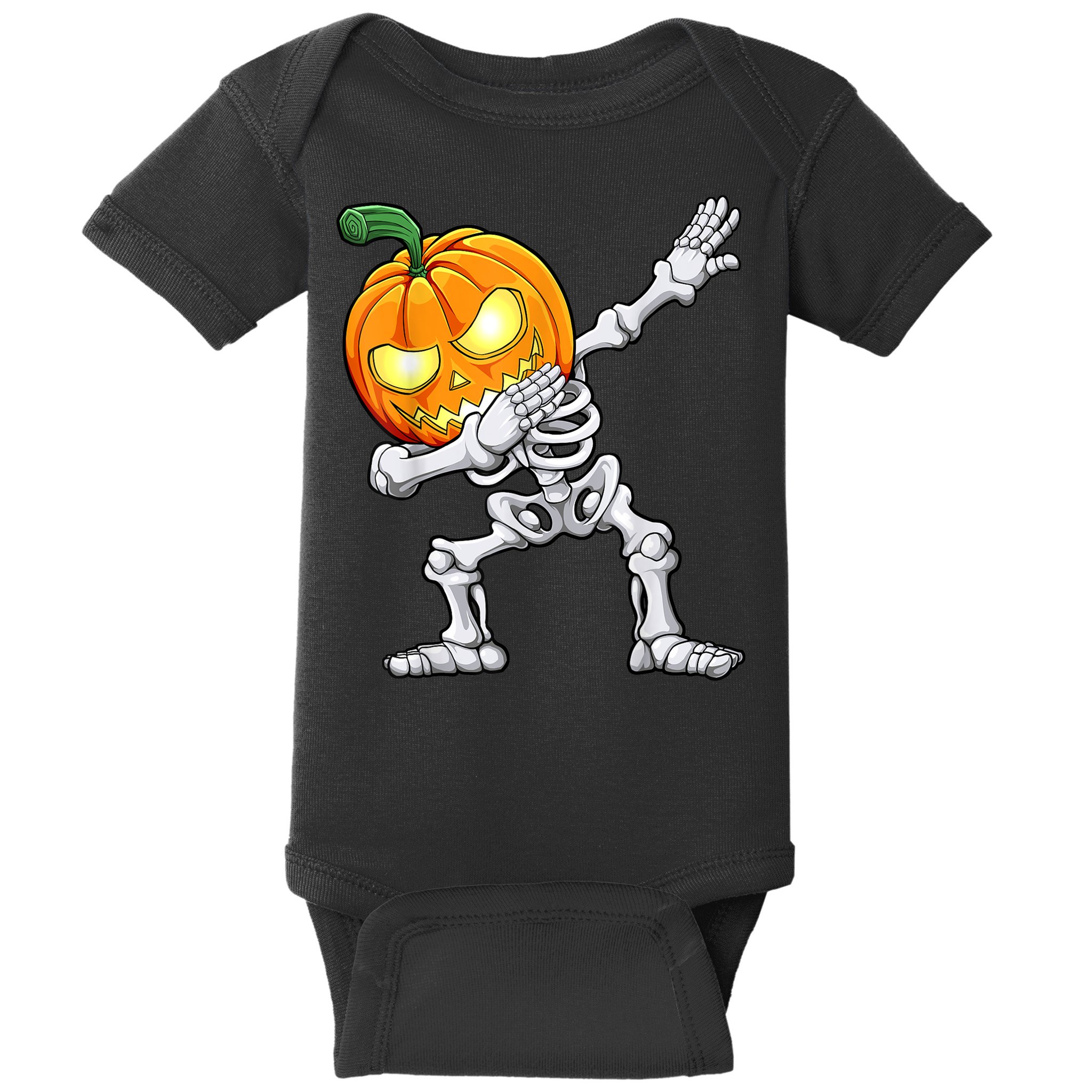 Halloween Boys Dabbing Skeleton Scary Pumpkin Jack O Lantern Baby Bodysuit