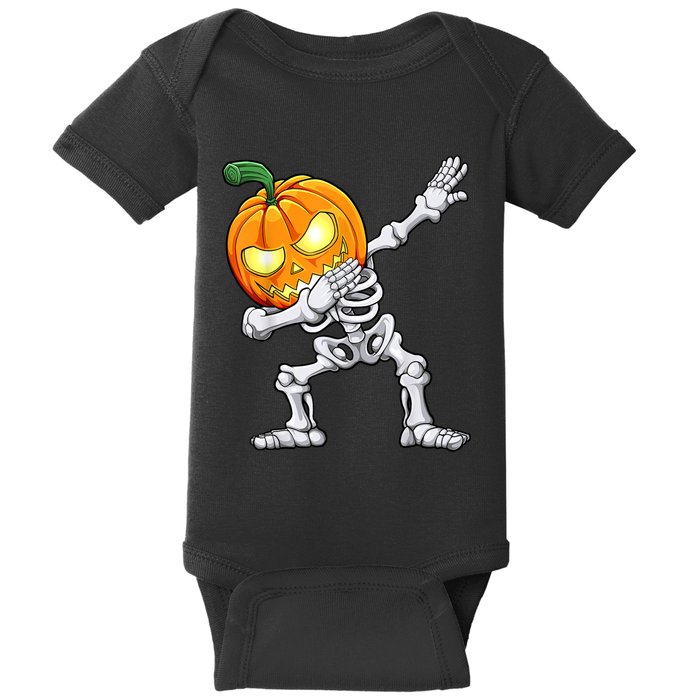 Halloween Boys Dabbing Skeleton Scary Pumpkin Jack O Lantern Baby Bodysuit