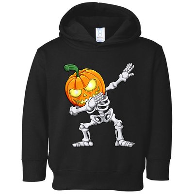 Halloween Boys Dabbing Skeleton Scary Pumpkin Jack O Lantern Toddler Hoodie