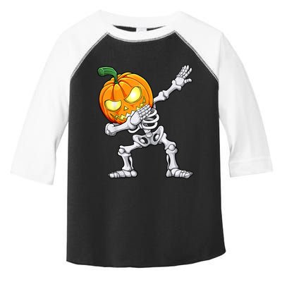 Halloween Boys Dabbing Skeleton Scary Pumpkin Jack O Lantern Toddler Fine Jersey T-Shirt