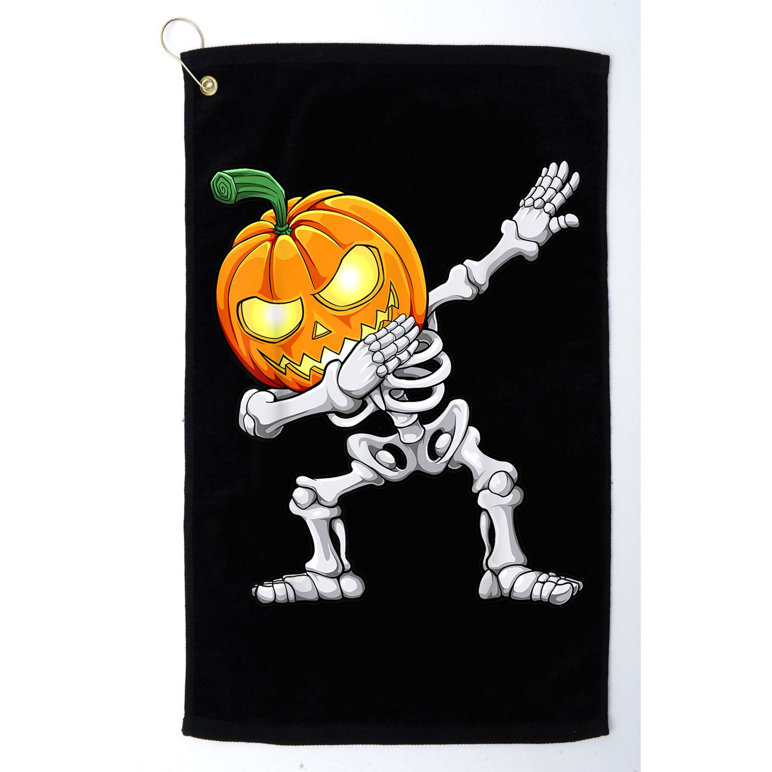 Halloween Boys Dabbing Skeleton Scary Pumpkin Jack O Lantern Golf Towel