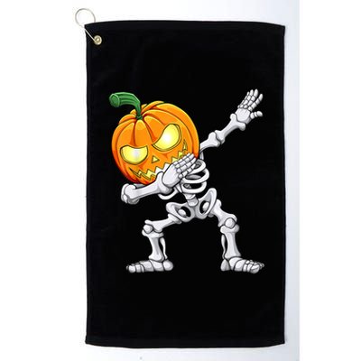 Halloween Boys Dabbing Skeleton Scary Pumpkin Jack O Lantern Platinum Collection Golf Towel