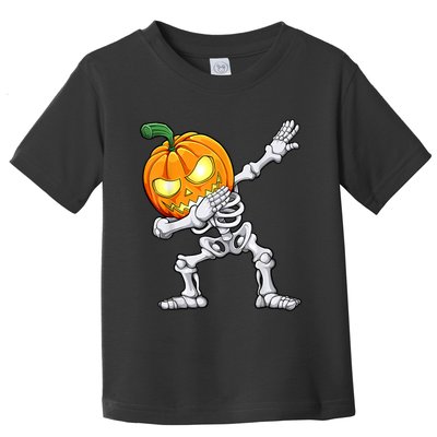 Halloween Boys Dabbing Skeleton Scary Pumpkin Jack O Lantern Toddler T-Shirt