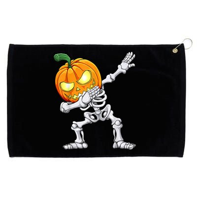 Halloween Boys Dabbing Skeleton Scary Pumpkin Jack O Lantern Grommeted Golf Towel