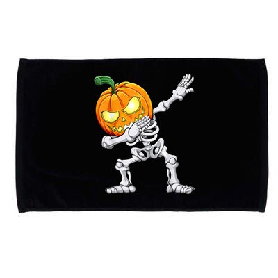 Halloween Boys Dabbing Skeleton Scary Pumpkin Jack O Lantern Microfiber Hand Towel