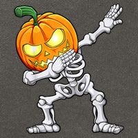 Halloween Boys Dabbing Skeleton Scary Pumpkin Jack O Lantern Cotton Canvas Backpack