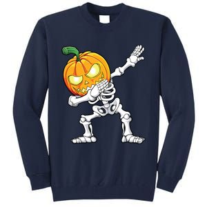 Halloween Boy Dabbing Skeleton Scary Pumpkin Jack O Lantern Tall Sweatshirt