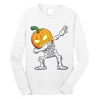 Halloween Boy Dabbing Skeleton Scary Pumpkin Jack O Lantern Long Sleeve Shirt