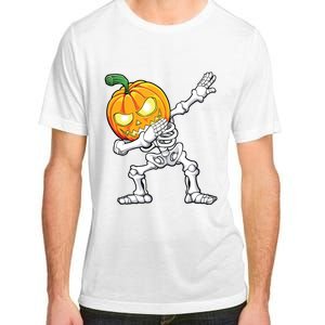 Halloween Boy Dabbing Skeleton Scary Pumpkin Jack O Lantern Adult ChromaSoft Performance T-Shirt