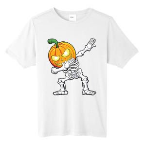 Halloween Boy Dabbing Skeleton Scary Pumpkin Jack O Lantern Tall Fusion ChromaSoft Performance T-Shirt