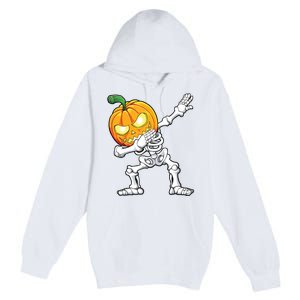 Halloween Boy Dabbing Skeleton Scary Pumpkin Jack O Lantern Premium Pullover Hoodie