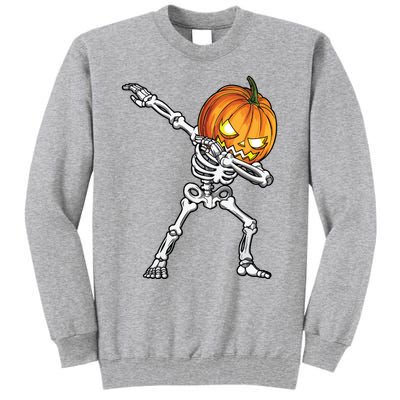 Halloween Boy Dabbing Skeleton Scary Pumpkin Jack O Lantern Tall Sweatshirt