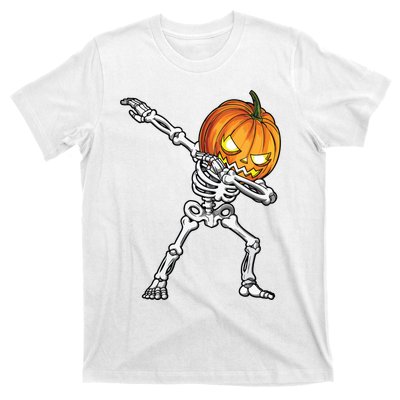 Halloween Boy Dabbing Skeleton Scary Pumpkin Jack O Lantern T-Shirt