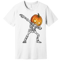 Halloween Boy Dabbing Skeleton Scary Pumpkin Jack O Lantern Premium T-Shirt