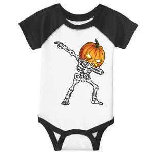 Halloween Boy Dabbing Skeleton Scary Pumpkin Jack O Lantern Infant Baby Jersey Bodysuit