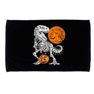 Halloween Boys Dinosaur Skeleton T Rex Scary Pumpkin Moon Gift Microfiber Hand Towel