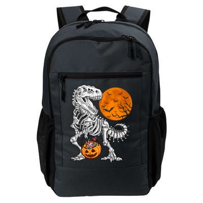 Halloween Boys Dinosaur Skeleton T Rex Scary Pumpkin Moon Gift Daily Commute Backpack