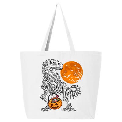 Halloween Boys Dinosaur Skeleton T Rex Scary Pumpkin Moon Gift 25L Jumbo Tote