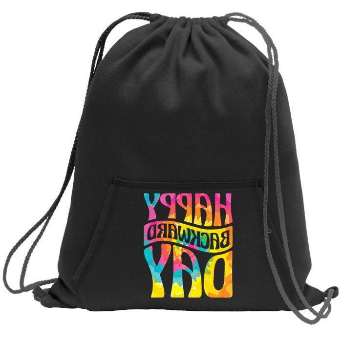 Happy Backward Day and Backward Reversed Day Sweatshirt Cinch Pack Bag