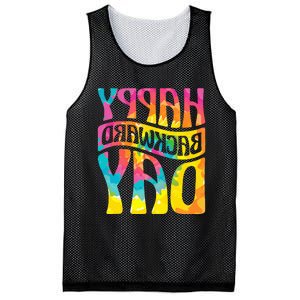 Happy Backward Day and Backward Reversed Day Mesh Reversible Basketball Jersey Tank