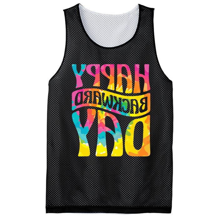 Happy Backward Day and Backward Reversed Day Mesh Reversible Basketball Jersey Tank