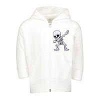 Halloween Boy Dabbing Skeleton Skull Rib Cage Dab Dance Toddler Zip Fleece Hoodie