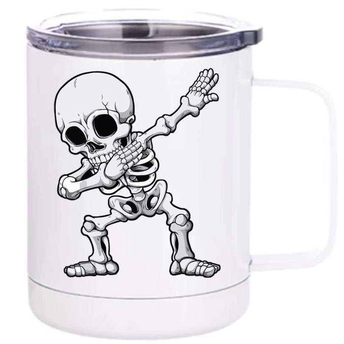 Halloween Boy Dabbing Skeleton Skull Rib Cage Dab Dance 12 oz Stainless Steel Tumbler Cup