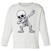 Halloween Boy Dabbing Skeleton Skull Rib Cage Dab Dance Toddler Long Sleeve Shirt