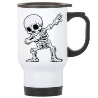 Halloween Boy Dabbing Skeleton Skull Rib Cage Dab Dance Stainless Steel Travel Mug