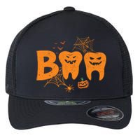 Halloween Boo Dentist Pumpkin Costume Dental Assistant Flexfit Unipanel Trucker Cap