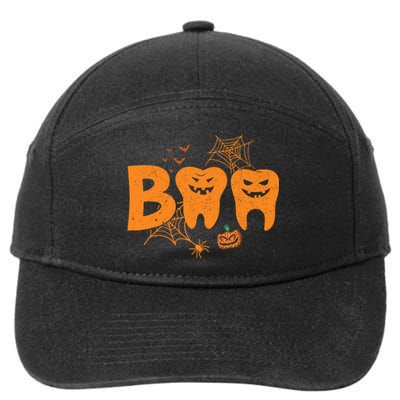 Halloween Boo Dentist Pumpkin Costume Dental Assistant 7-Panel Snapback Hat