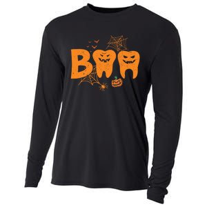 Halloween Boo Dentist Pumpkin Costume Dental Assistant Cooling Performance Long Sleeve Crew