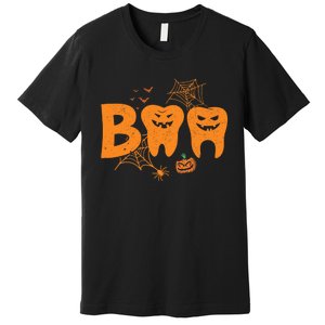 Halloween Boo Dentist Pumpkin Costume Dental Assistant Premium T-Shirt