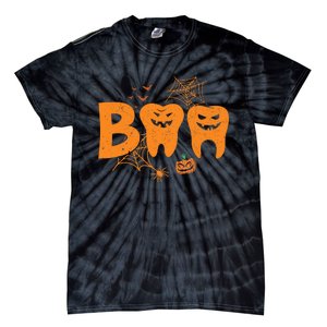 Halloween Boo Dentist Pumpkin Costume Dental Assistant Tie-Dye T-Shirt