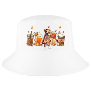 Halloween Boxer Dog Fall Coffee Pumpkin Spice Latte Cool Comfort Performance Bucket Hat