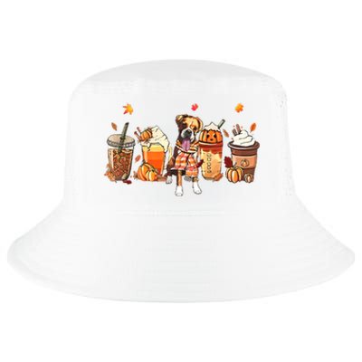 Halloween Boxer Dog Fall Coffee Pumpkin Spice Latte Cool Comfort Performance Bucket Hat