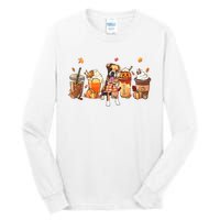 Halloween Boxer Dog Fall Coffee Pumpkin Spice Latte Tall Long Sleeve T-Shirt