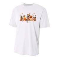 Halloween Boxer Dog Fall Coffee Pumpkin Spice Latte Youth Performance Sprint T-Shirt