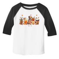 Halloween Boxer Dog Fall Coffee Pumpkin Spice Latte Toddler Fine Jersey T-Shirt