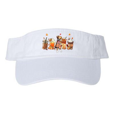 Halloween Boxer Dog Fall Coffee Pumpkin Spice Latte Valucap Bio-Washed Visor