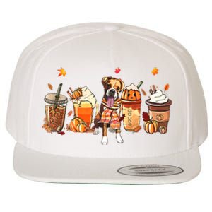 Halloween Boxer Dog Fall Coffee Pumpkin Spice Latte Wool Snapback Cap