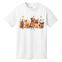 Halloween Boxer Dog Fall Coffee Pumpkin Spice Latte Kids T-Shirt