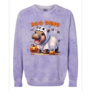 Halloween Boo Deng Moo Deng Hippo Cute Colorblast Crewneck Sweatshirt